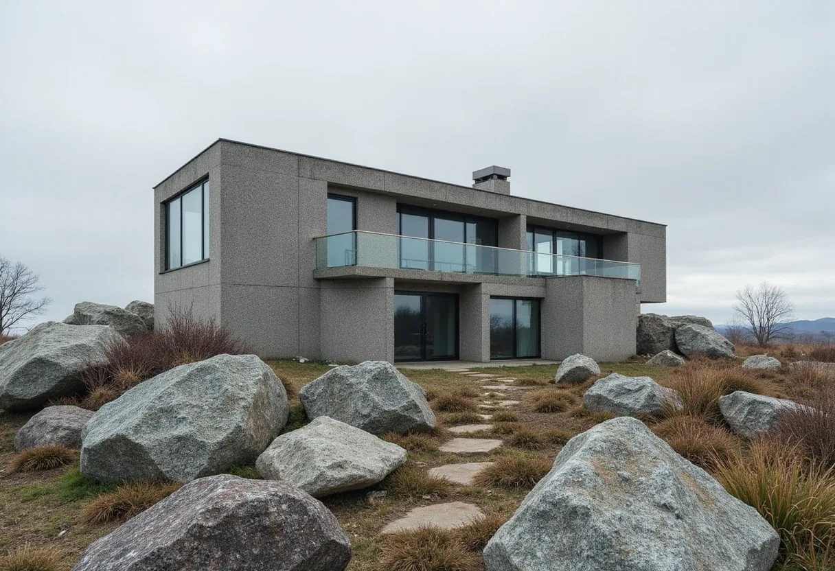 "Monolithic" concrete house informed by rock-cut monastic homes