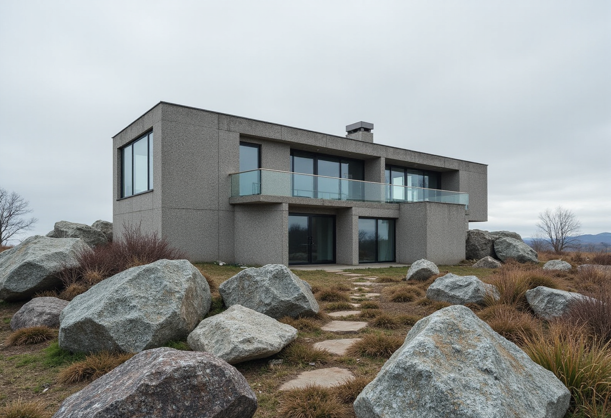 "Monolithic" concrete house informed by rock-cut monastic homes