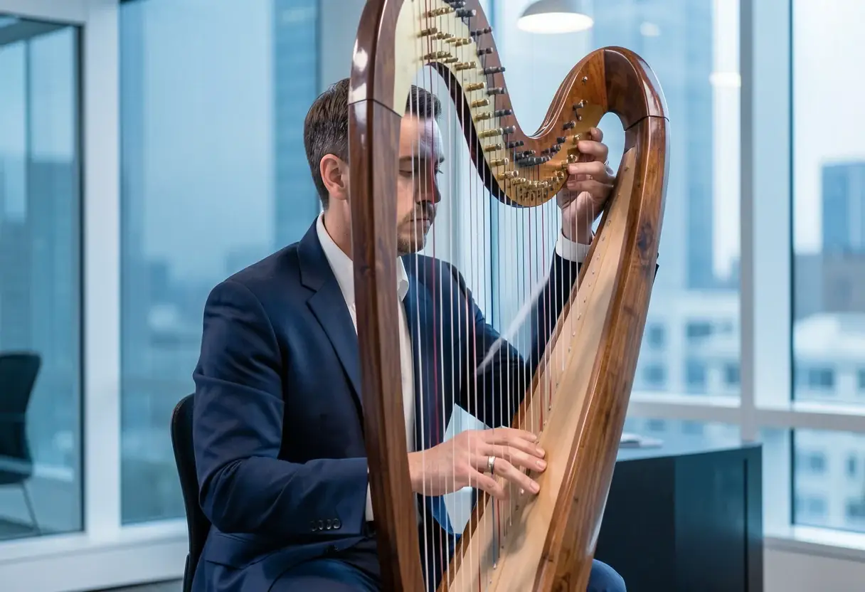 Harpist dies, 103