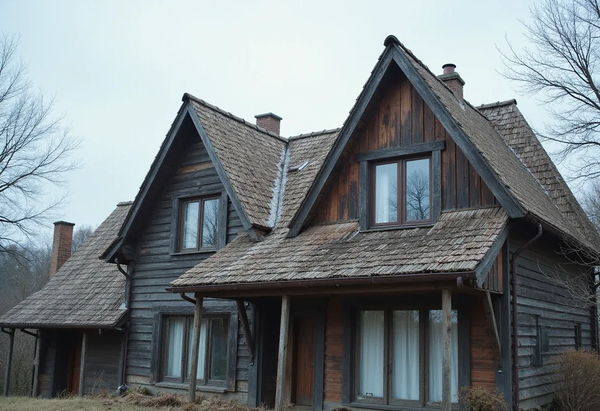 Broken-pitch roof tops wooden House in Yakami by Enter-Archi