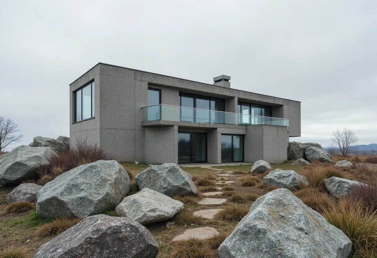 "Monolithic" concrete house informed by rock-cut monastic homes